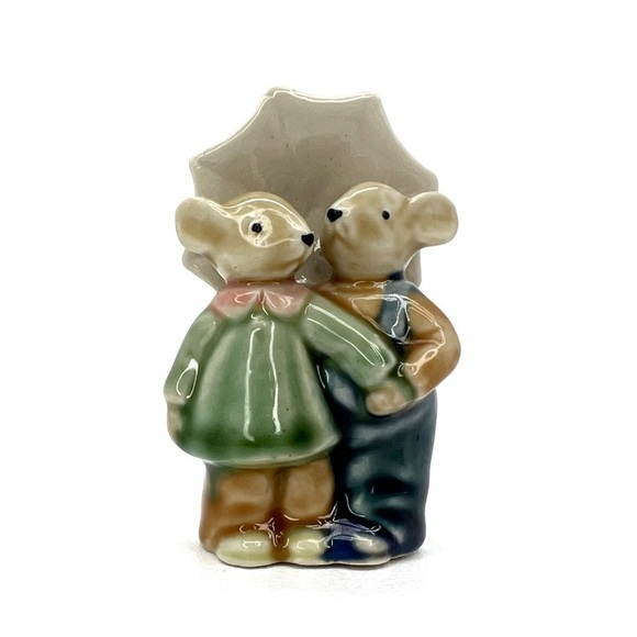 Vintage Albert Kessler Co. Mice Couple Porcelain Figurine Mouse Umbrella Vtg EUC - Picture 9 of 9